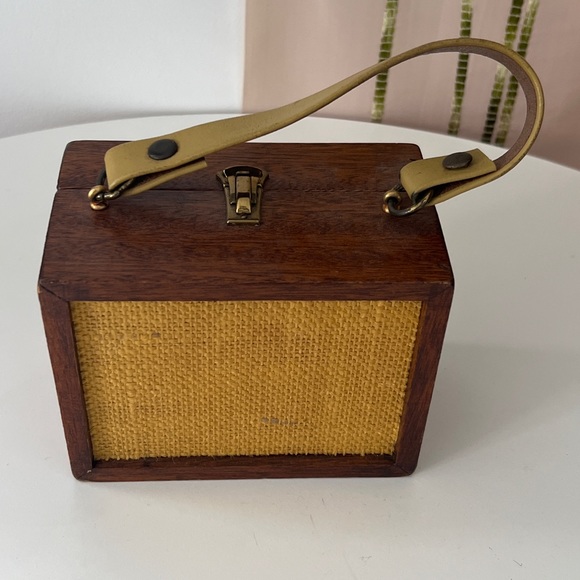 Vintage Handmade brown Wooden Pixie Mushroom Purse - Picture 14 of 16